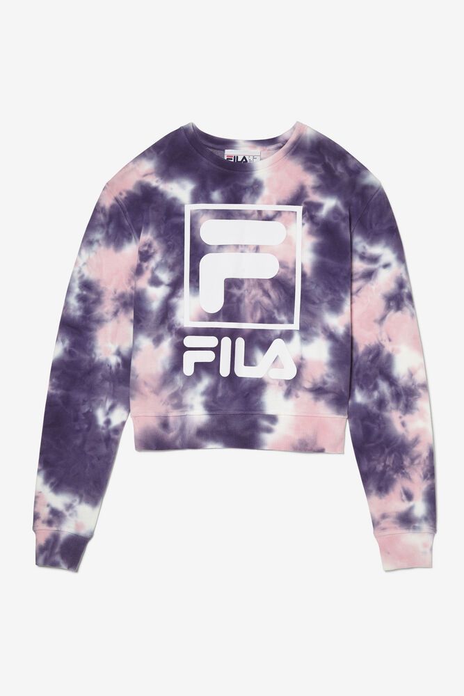 Fila Ashley Tie Dye Purple Sweatshirt Womens - NZ 19634-BOVX